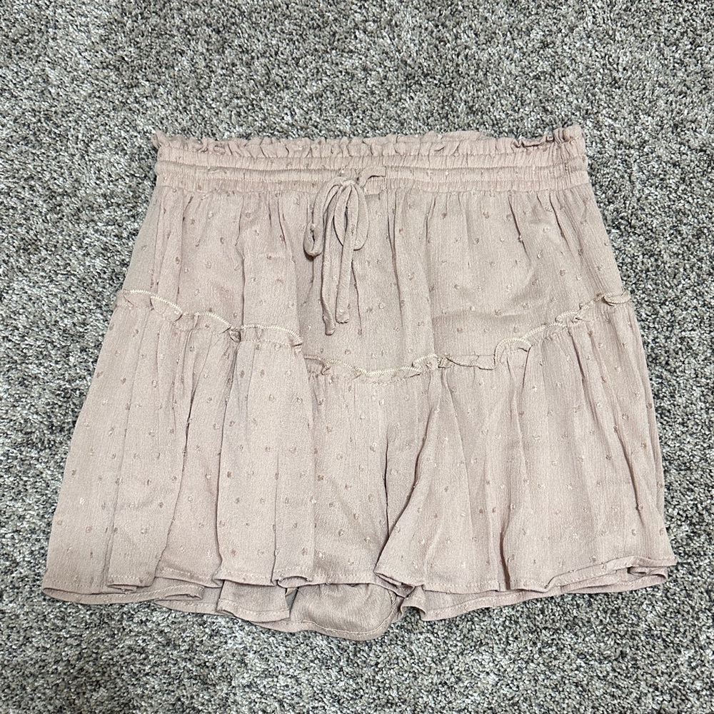 HYFVE Women's Tan Ruffle Shorts